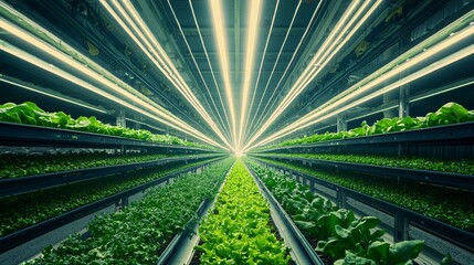 time-lapse of a vertical farm growing various salad greens, showing the rapid growth process. time-lapse, vertical farm, salad greens, rapid growth, plant growth, modern agriculture, farming 