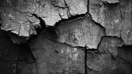Cracked Dry Earth Texture in Black and White Photography