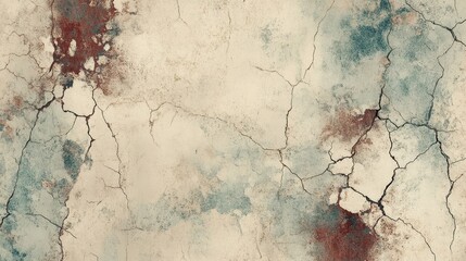 Obraz premium Textured wallpaper with cracked marble and comic-style inked details in rich tones