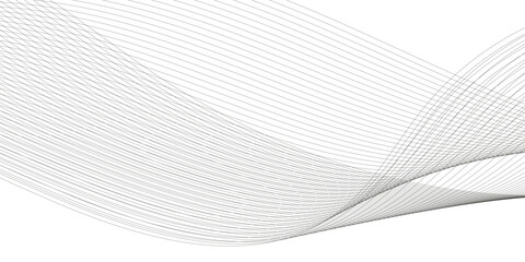 Abstract grey, white smooth element swoosh speed wave modern stream transparent background. Abstract wave line for banner, template, wallpaper background with wave design. Vector illustration	