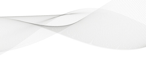 Fototapeta premium Abstract grey, white smooth element swoosh speed wave modern stream transparent background. Abstract wave line for banner, template, wallpaper background with wave design. Vector illustration 