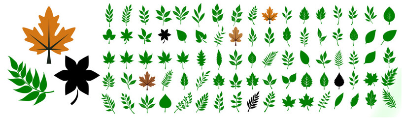 leaf icon set. different leaf collections. 