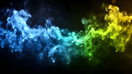 Colorful smoke swirls on black background (1)