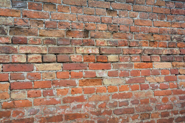 Obraz premium Old brick wall with copy space. Red brick wall texture background