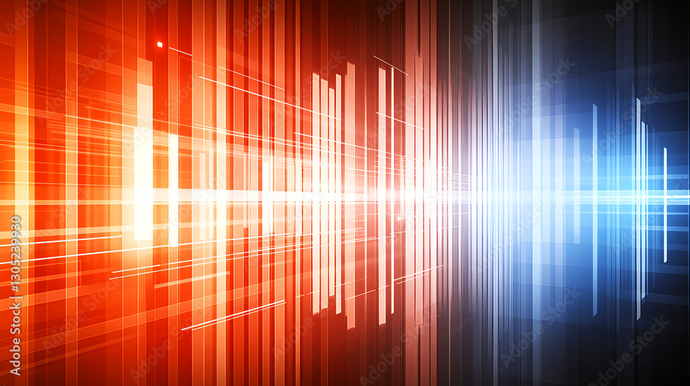 Aufkleber dynamic light patterns abstract art digital creation studio environment close-up view visual concept