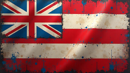 grunge textured painting adds unique twist traditional flag designs bold brush strokes heavy