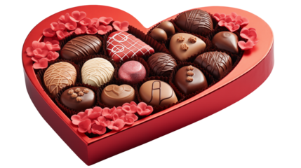heart shaped box of chocolates heart shaped box of chocolates isolated on a transparent background