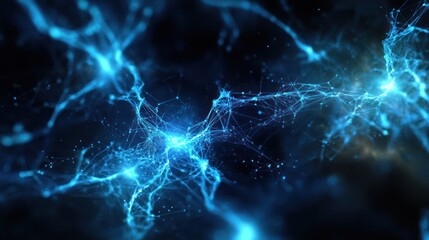 Abstract glowing network in dark space. Potential stock photo use