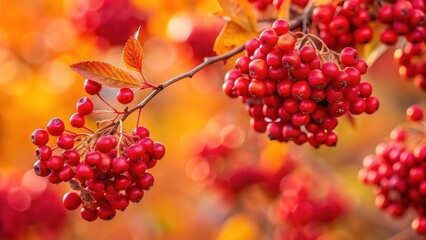 Prachtige rode meidoorn bessen op een diffuse achtergrond