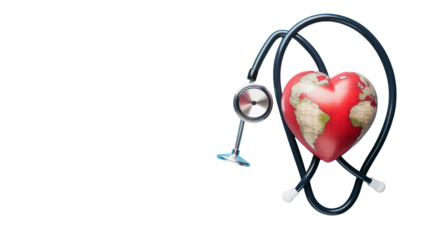 stethoscope and red apple Stethoscope and heart PNG. Heart Health, medicine, Health and wellness theme PNG.