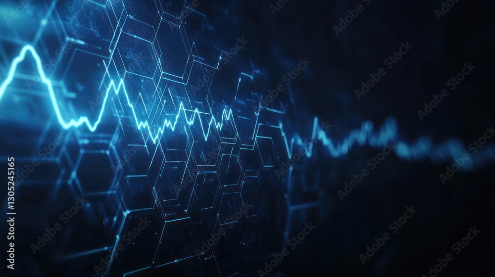 Poster abstract digital data stream, futuristic interface, dynamic data flow