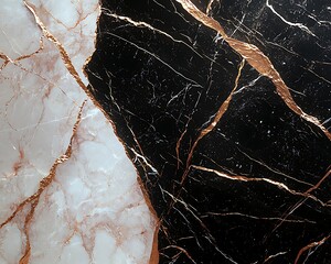 Black & white marble with gold veins