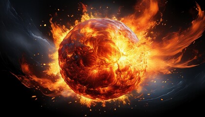 burning earth in the sun
