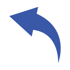 Blue curve arrow icon set. Blue curve arrow icon set. Long blue arrow icon set. Curve arrow vector illustration. EPS 10