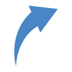 Blue curve arrow icon set. Blue curve arrow icon set. Long blue arrow icon set. Curve arrow vector illustration. EPS 10