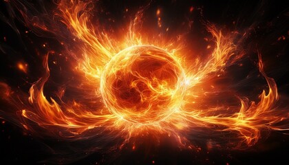 Obraz premium fiery explosion with alpha
