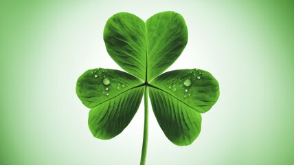 Natural Shamrock Close-Up with Water Droplets