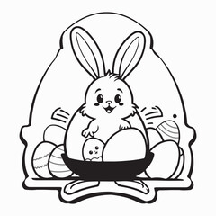 ‘Egg stra Special Easter Black color line art
