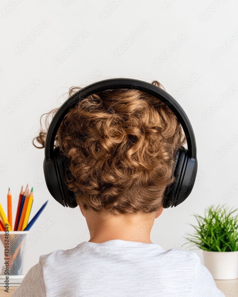 Poster hybrid learning revolution gen z digital classroom experience with noise-canceling technology, minim