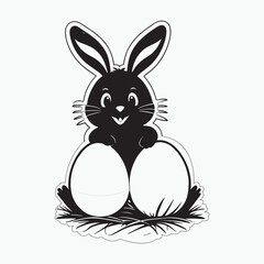 Fototapeta premium Egg-stra Special Easter Black color line art