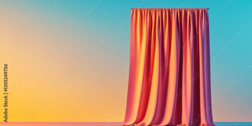 Poster gradient performance curtain immersive digital stage design with vibrant minimalist aesthetic - crea