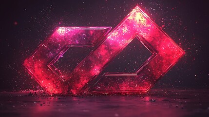 Glowing Crystals, Abstract Design, Dark Background