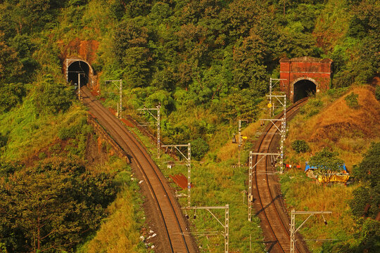 Kasara ghat in Maharshtra. Kasara ghat is a tunnel in Maharashtra. You can see train passing through this tunnel.