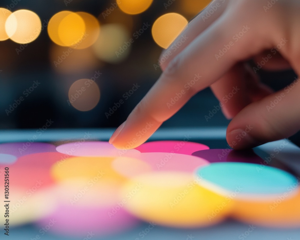 Poster Immersive UX Design Colorful Interactive Touch Interface Showcasing Minimalist Digital Innovation for Next-Gen User Experience and Creative Technology Engagement