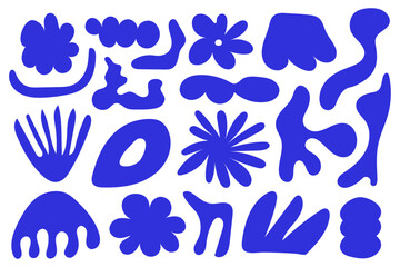 Set of hand drawn abstract and organic vector elements.