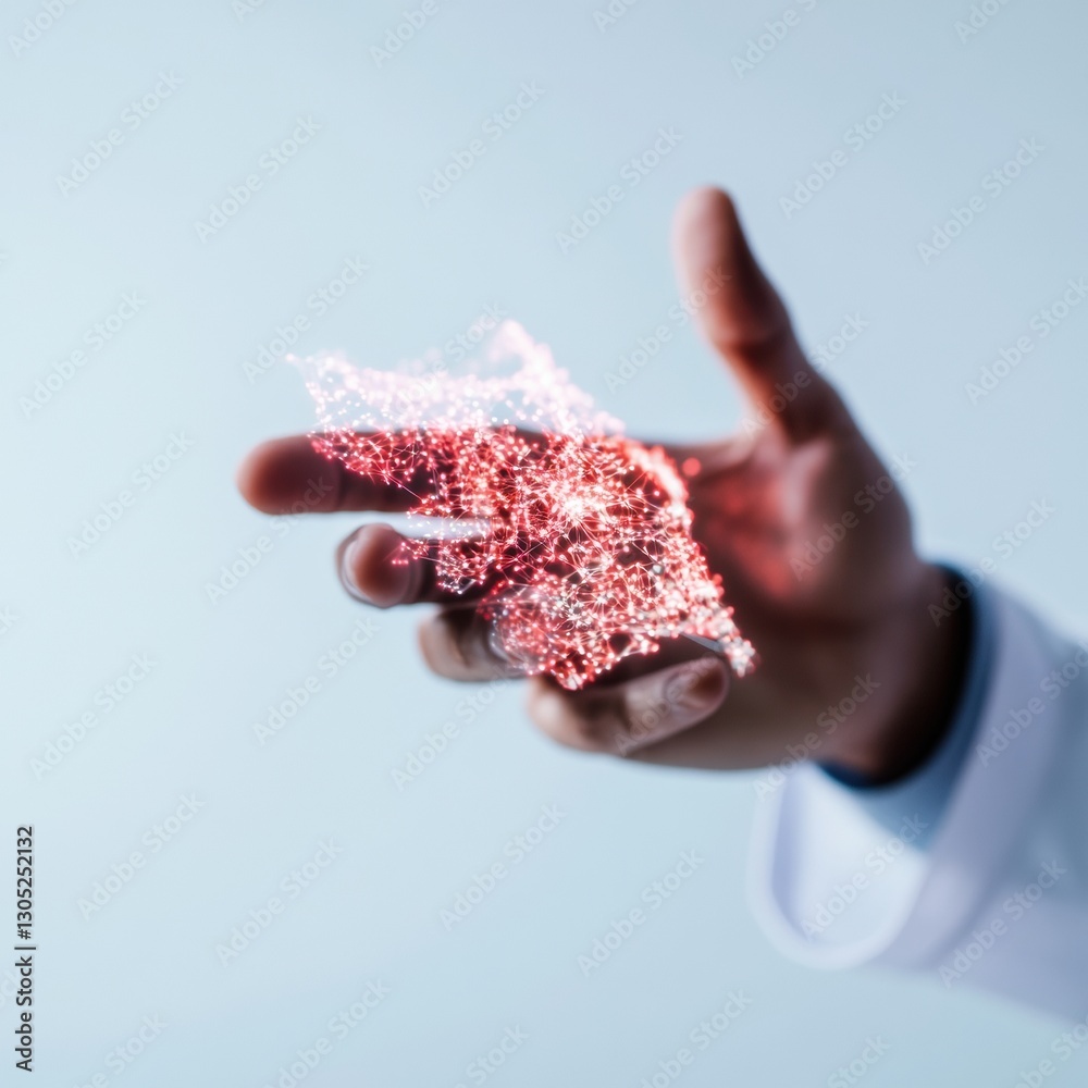 Aufkleber Quantum Health Visualization Innovative Digital Particle Network Mapping Transforming Medical Data Interpretation with Cutting-Edge Interactive Technology