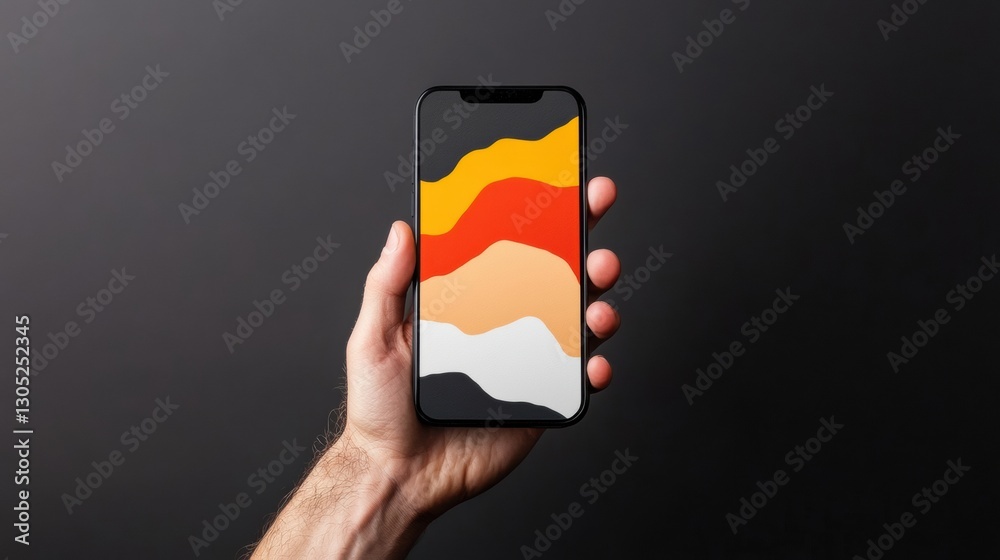 Aufkleber minimalist eco-tech interface dynamic climate visualization on sleek smartphone highlighting persona
