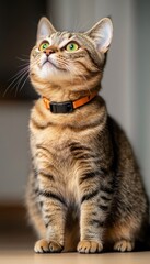 Obraz premium Smart Pet Wellness Cutting-Edge GPS Tracking Collar for Modern Feline Companions - Interactive Technology Meets Intelligent Animal Care
