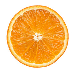Orange fruit slice isolated on a transparent background	