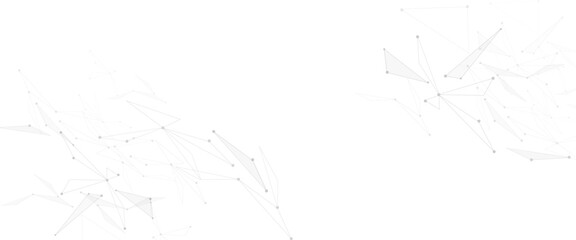 Vector network in light grey and color with triangle lines and dots. illustration of minimalistic design with connecting the dots and lines.