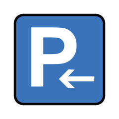 Parking icon. parking road sign vector on white background