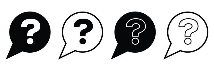 Question mark icon set vector on white background