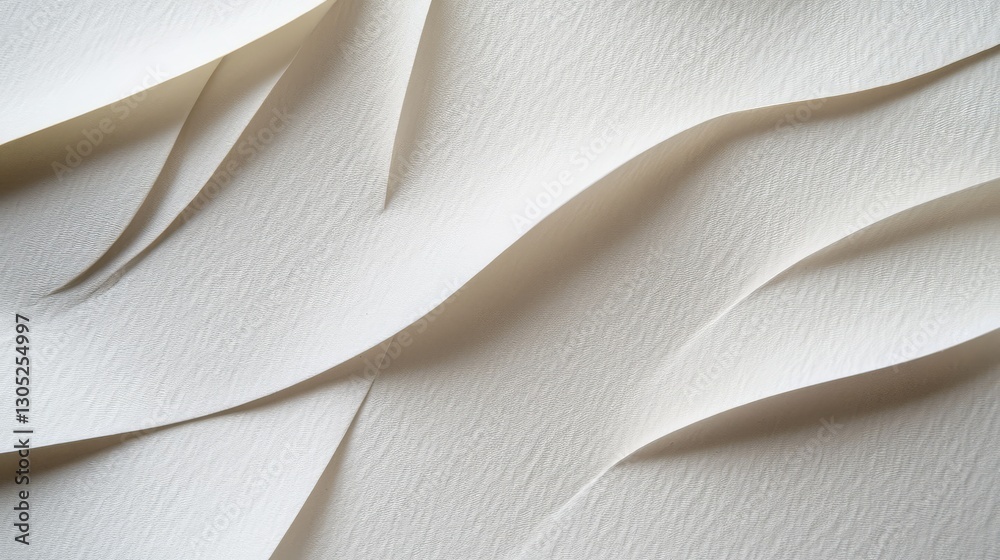 Poster abstract white textured paper background with soft waves and dynamic flow, ideal for minimalistic de