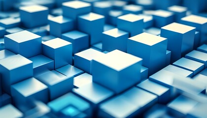 Geometric shapes and structures abstract digital art visual composition blue tones top-down perspective modern aesthetics