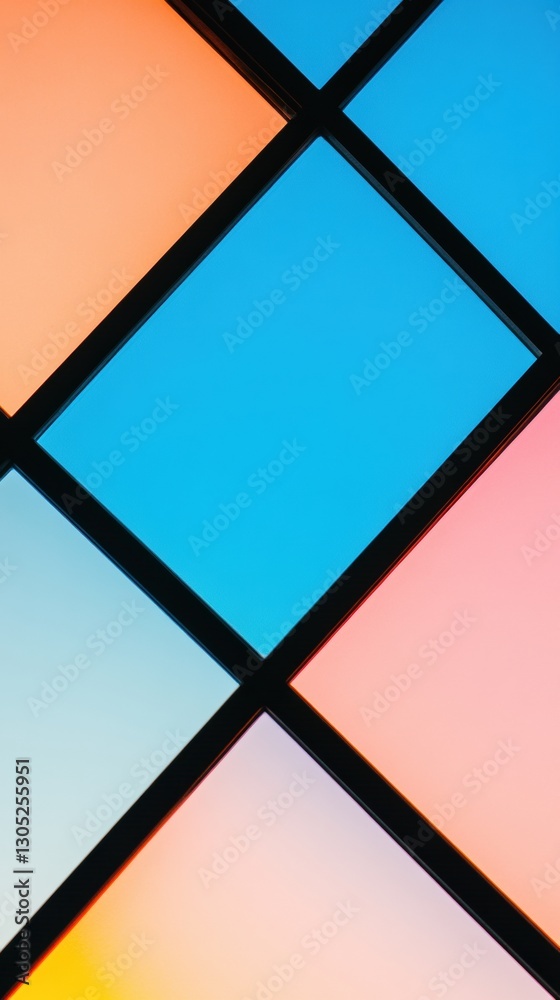 Aufkleber geometric minimalism dynamic color block design showcasing contemporary visual branding and digital 