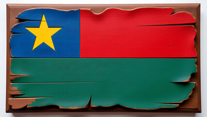wooden plaque features solomon islands national flag artwork design display purposes