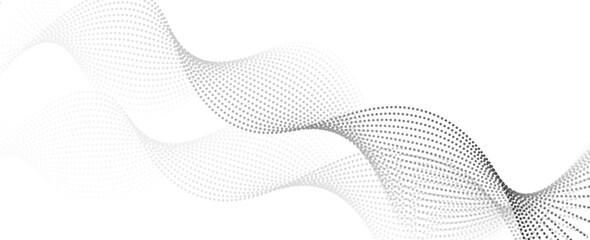 Fototapeta premium Flowing particles form waves, a gradient light pattern. modern technology background. Vector