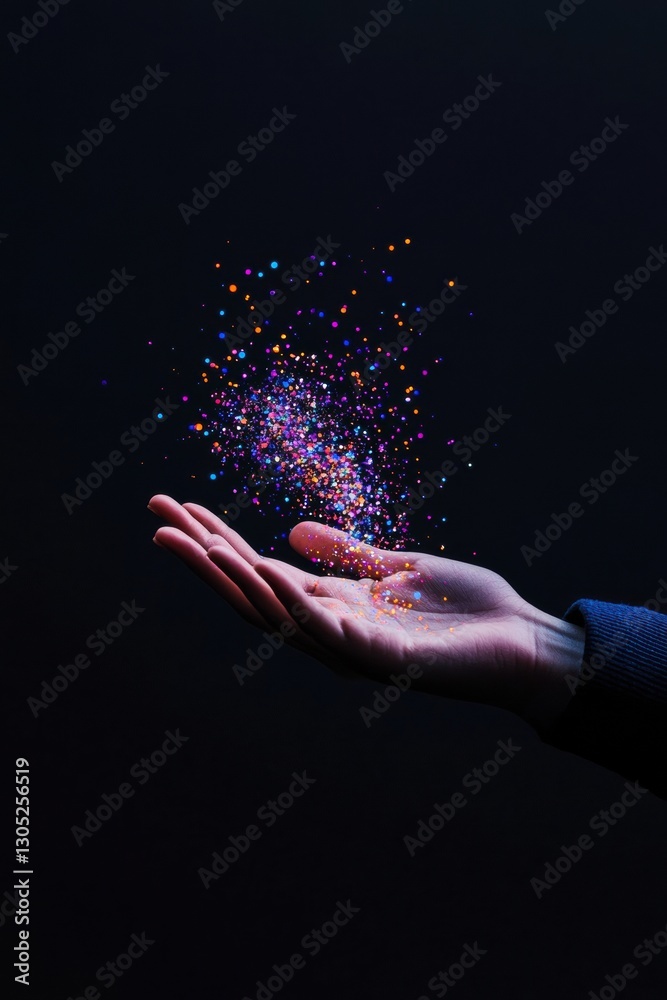 Aufkleber Quantum Creativity Unleashed Holographic Data Particles Transforming Digital Innovation with Futuristic AI-Powered Visualization Metaphor