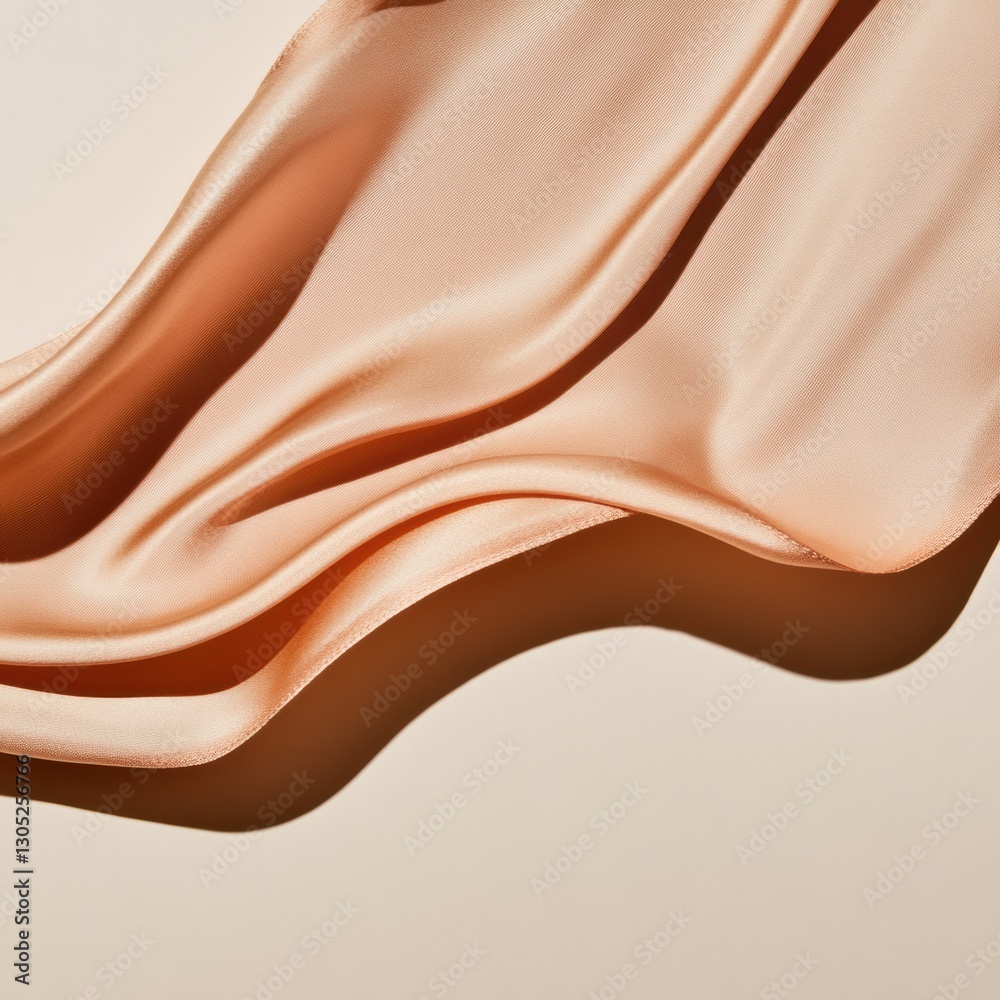 Aufkleber fluid minimalism soft peach fabric flow capturing contemporary design aesthetics - ethereal texture 