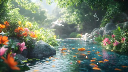 Embracing Nature: A 3D Rendition of Earth Day Celebrations and Environmental Advocacy on April 22