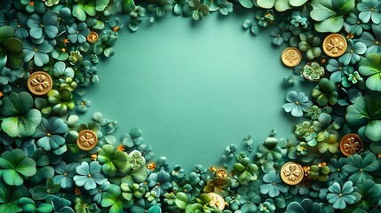 Happy Saint Patricks Day Theme Featuring Vibrant Irish Symbols and Designs for Cards and Invitations