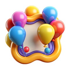 Heart-shaped and colorful balloons floating in celebration