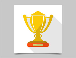 Sports trophies and awards in flat design style vector illustration