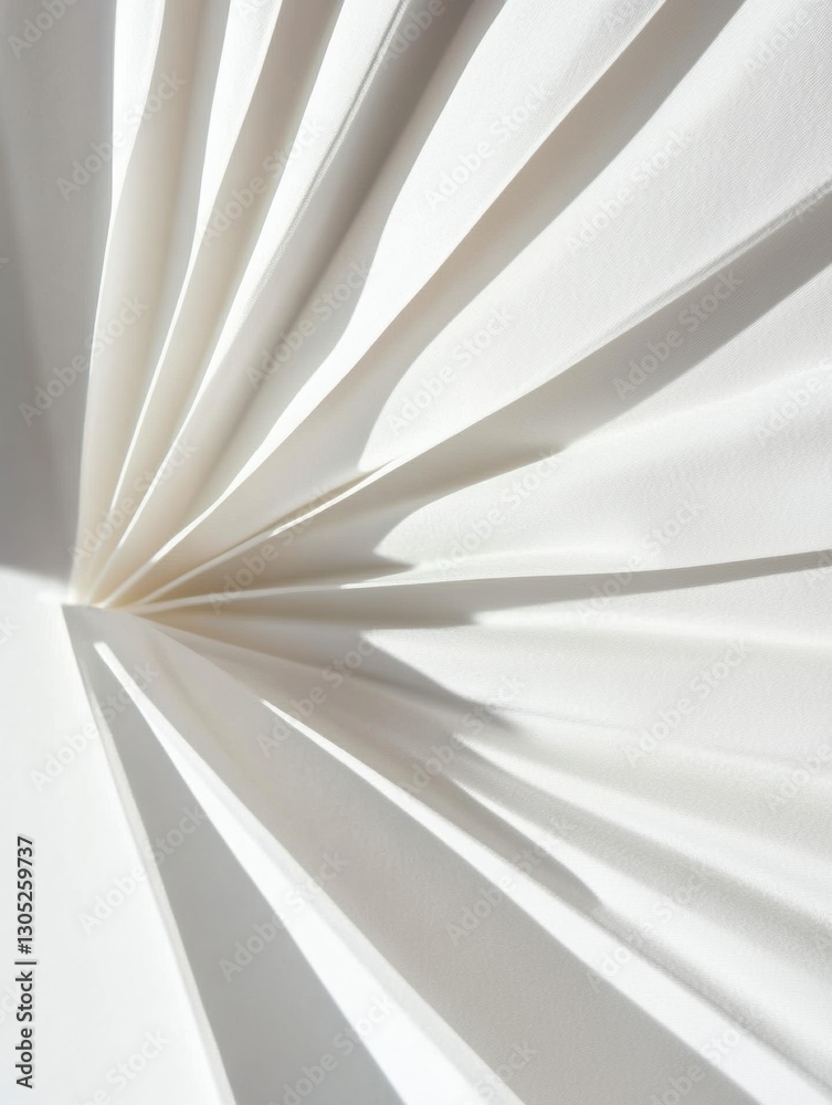 Poster Minimalist Paper Art Ethereal Geometric Shadow Play Exploring Spatial Dynamics, Soft Light Interplay and Contemporary Design Innovation