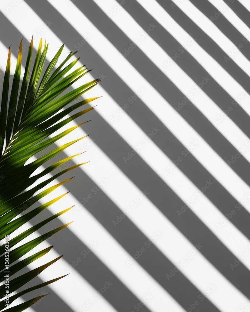 Poster minimalist botanical shadow play vibrant tropical leaf pattern for modern design, digital wellness a
