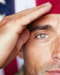 Obraz premium Patriotic Heroism in Focus Immersive Military Salute Imagery for Veterans Day Campaigns, National Service Storytelling and Emotional Resilience Content